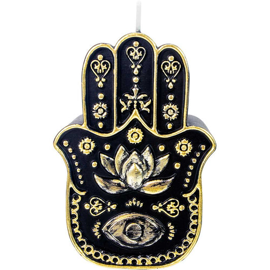 Intention Candle - Fatima Hand Black & Gold