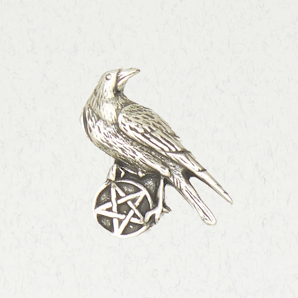 Wicca Pewter Pendant  - Pentacle of the Raven