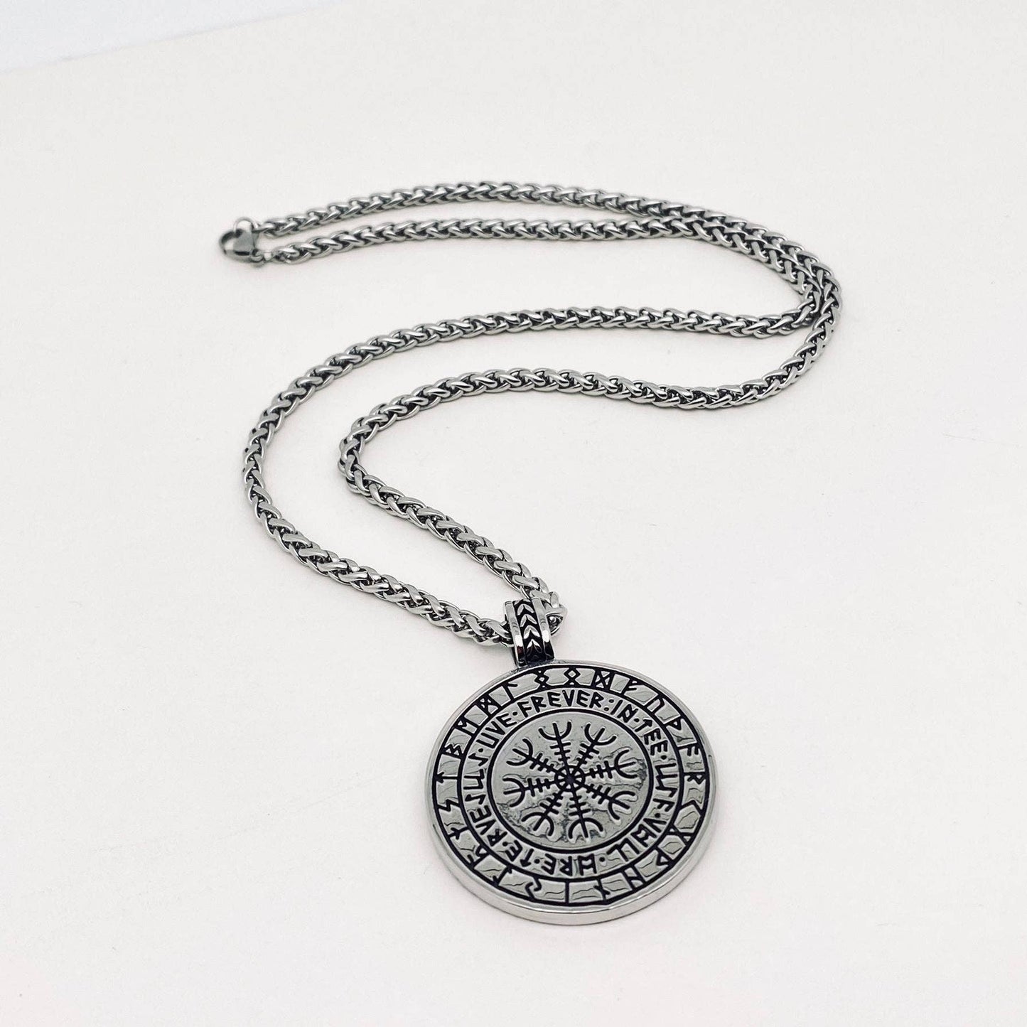 Viking Rune Spider Stainless Steel Pendant Necklace