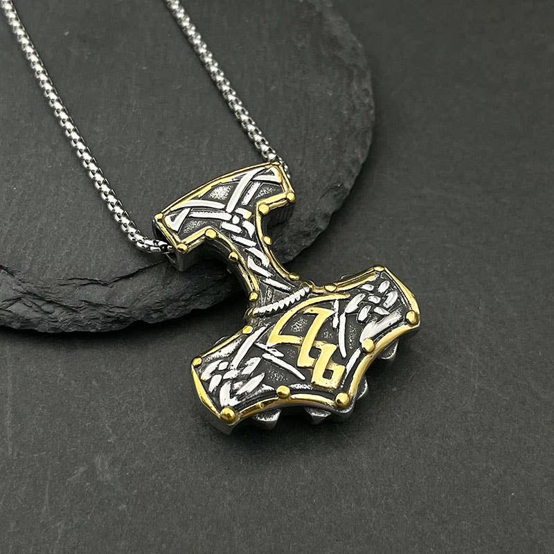 Vintage Viking Thor's Hammer Pendant Necklace