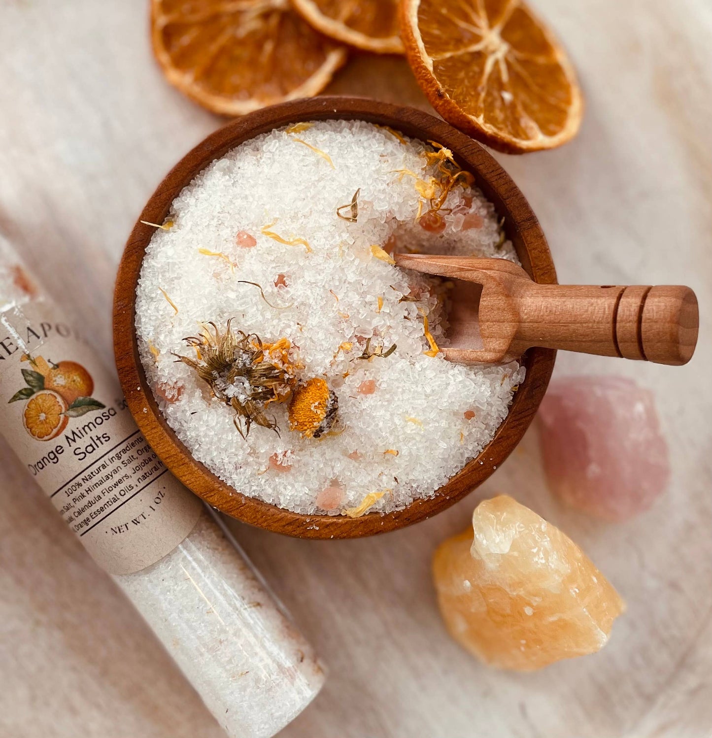 Orange Mimosa Herbal Bath Salt Tubes