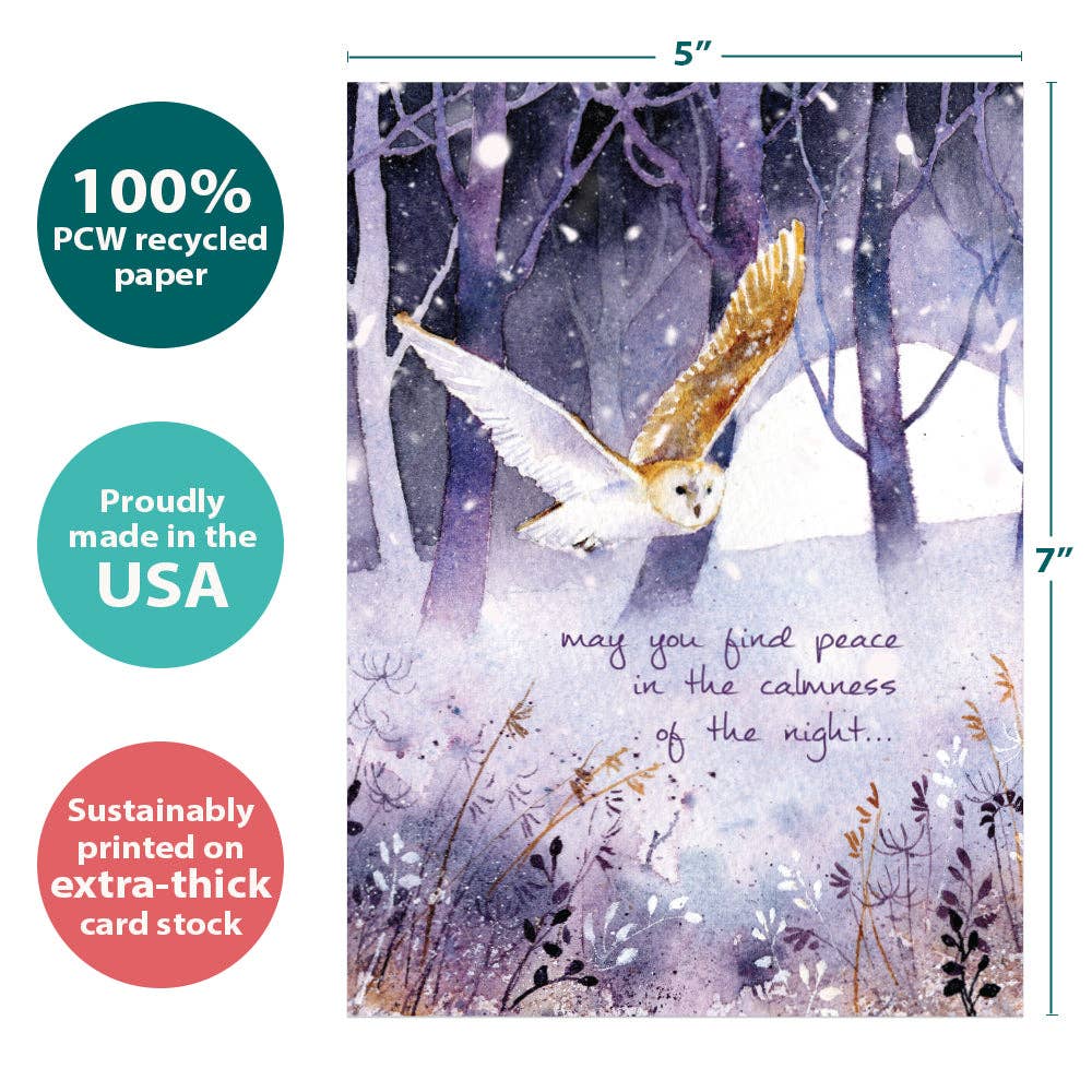 Owl Calmness Solstice Greeting Card