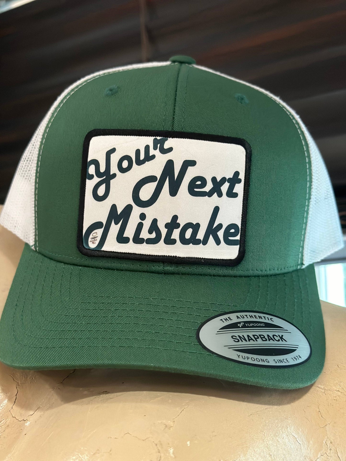 Your Next Mistake Hat in Blue, Dark Blue and Tan