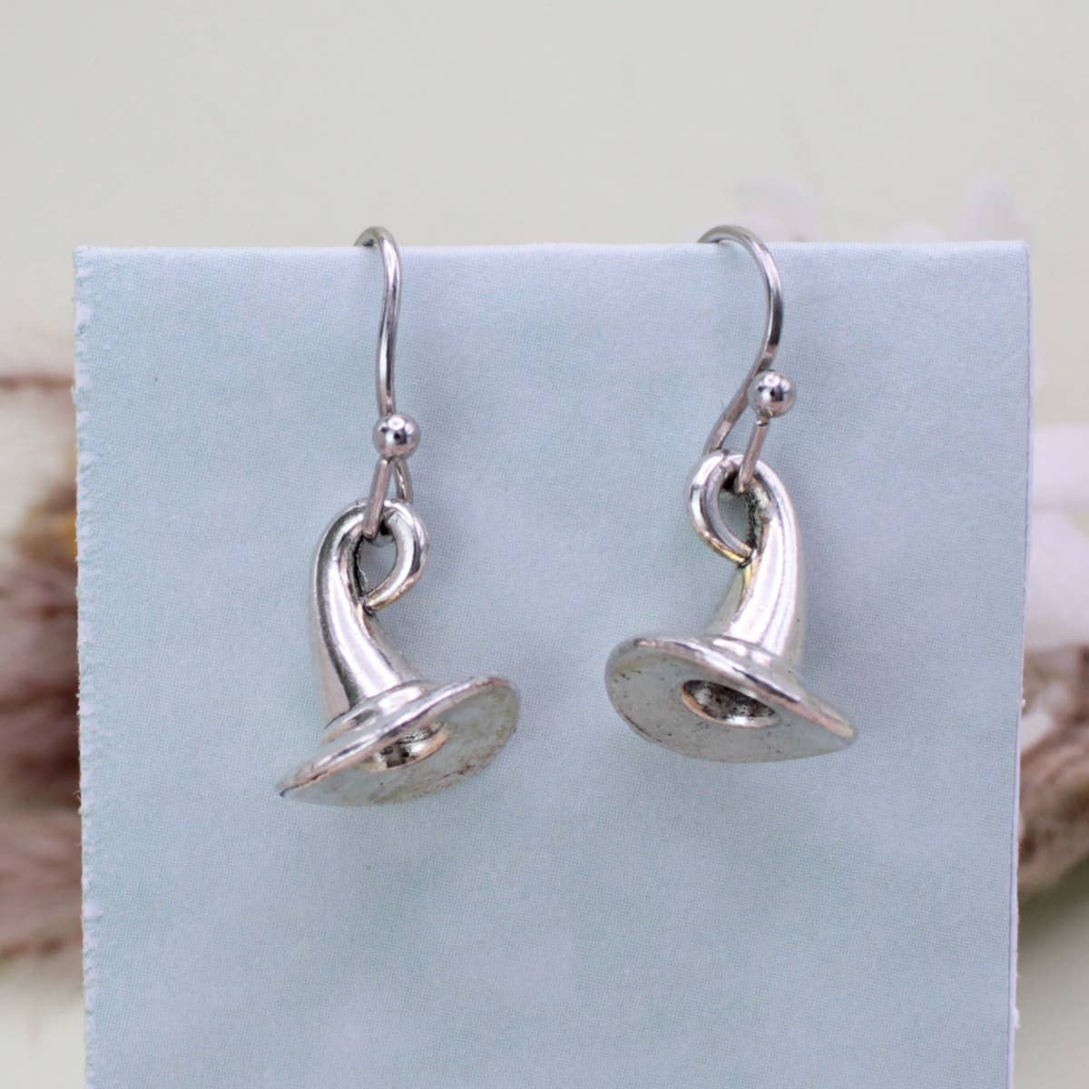 Bewitched Witch Hat Silver Earrings