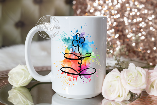 Coffee Mug-Fuck Flower Splatter Paint