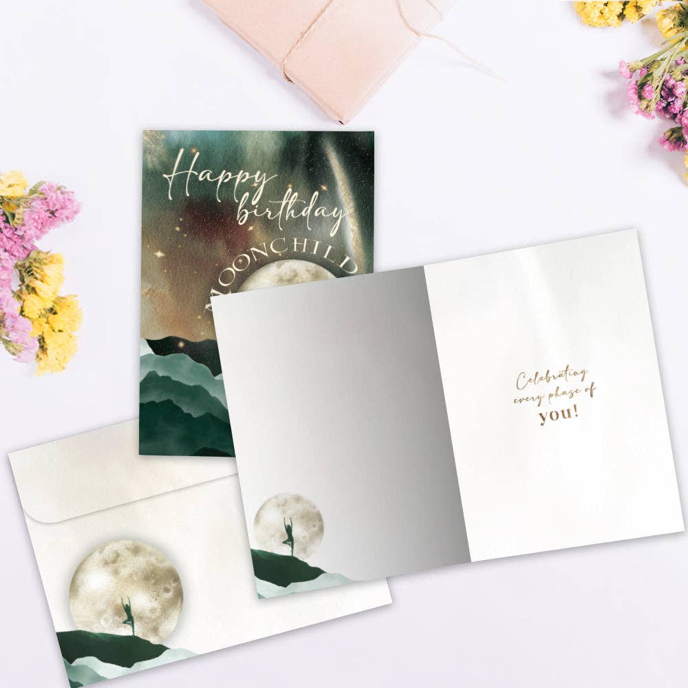 Moon Child Birthday Greeting Card