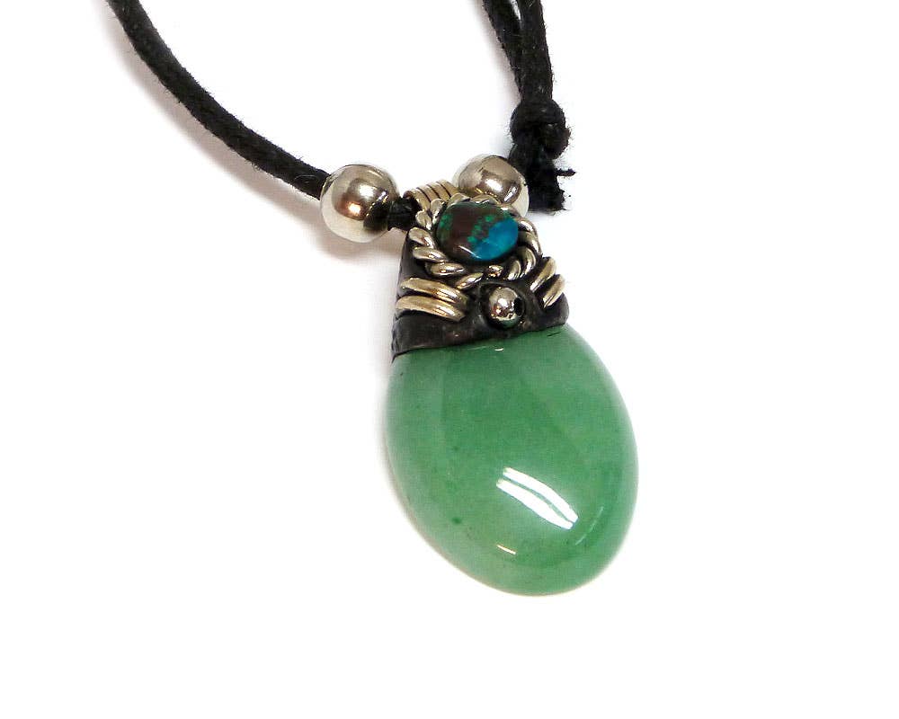 Oval Semi Precious Stone Pendant Necklace