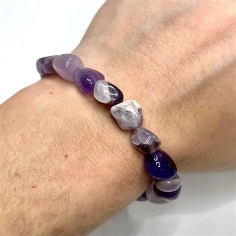 Amethyst Jelly Bean Bracelet-10mm