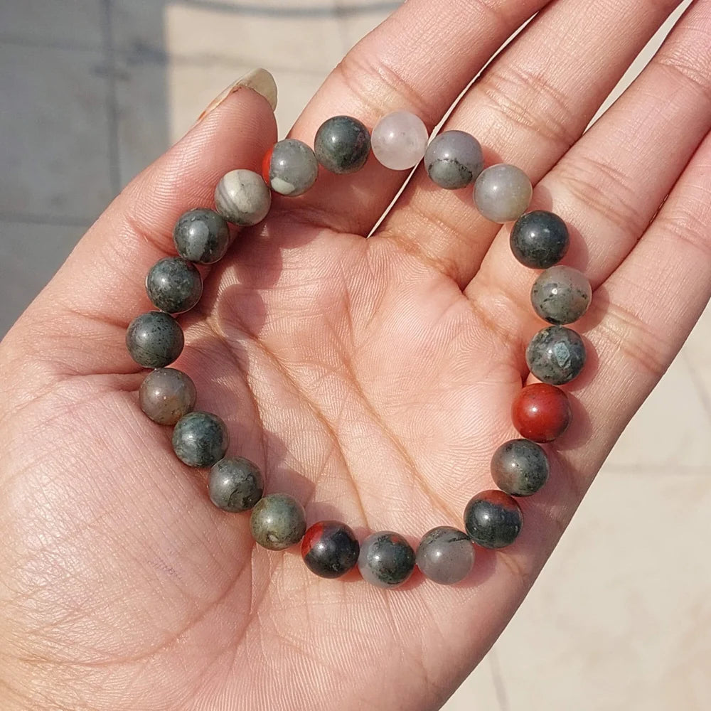 African Bloodstone Stone Bracelet 8mm