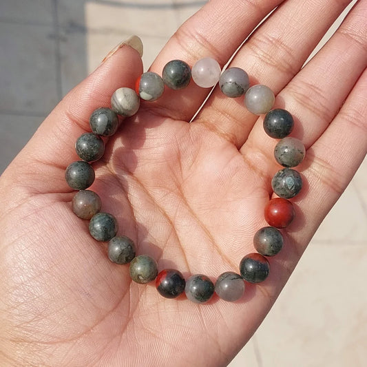 African Bloodstone Stone Bracelet 8mm