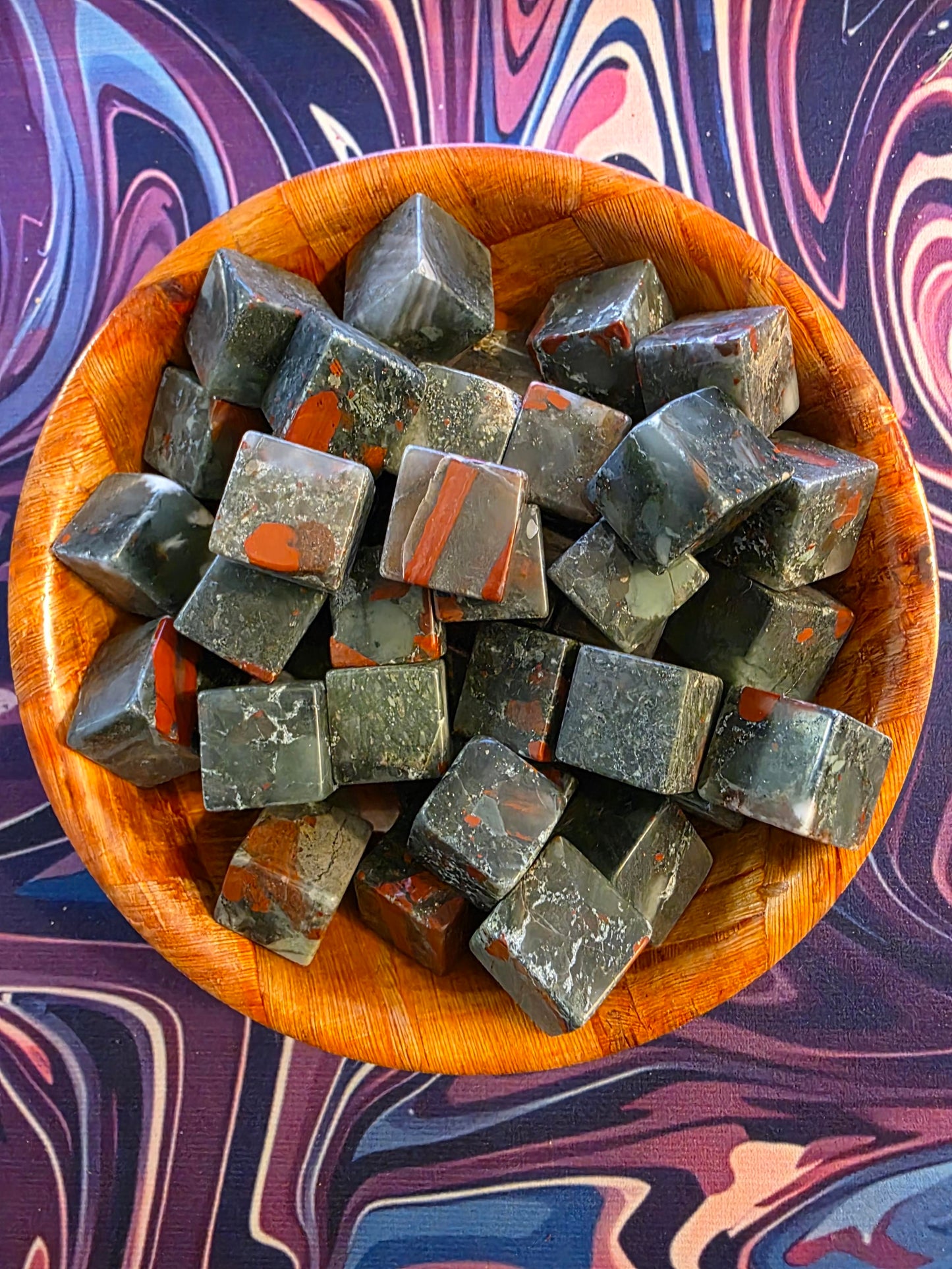 African Bloodstone Cube Stone Tumble