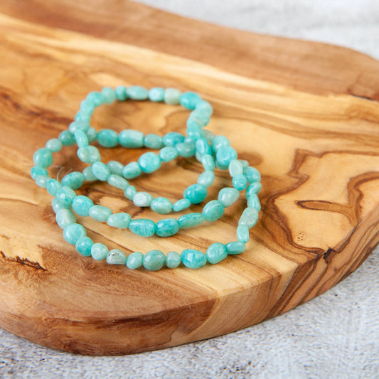 Amazonite Pebble Stone Bracelet