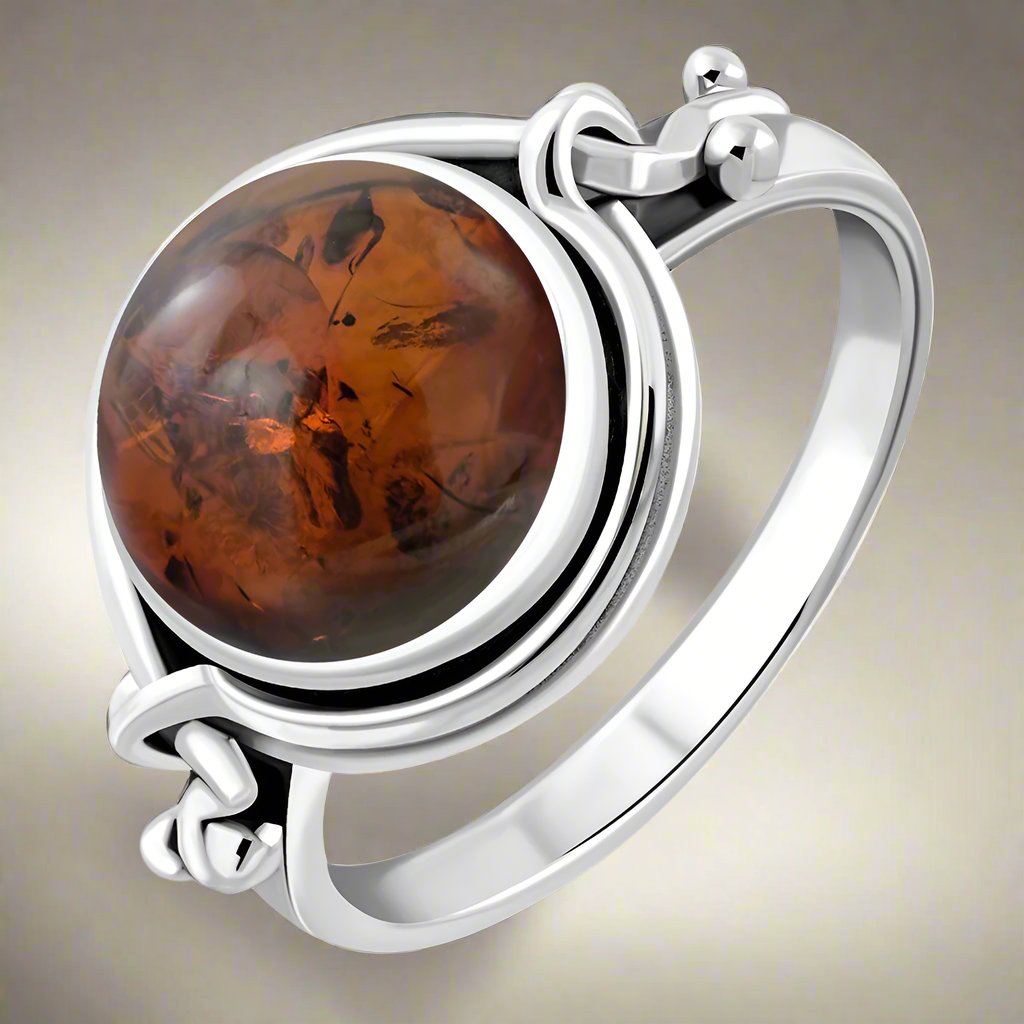 Baltic Amber, Sterling Silver Ring