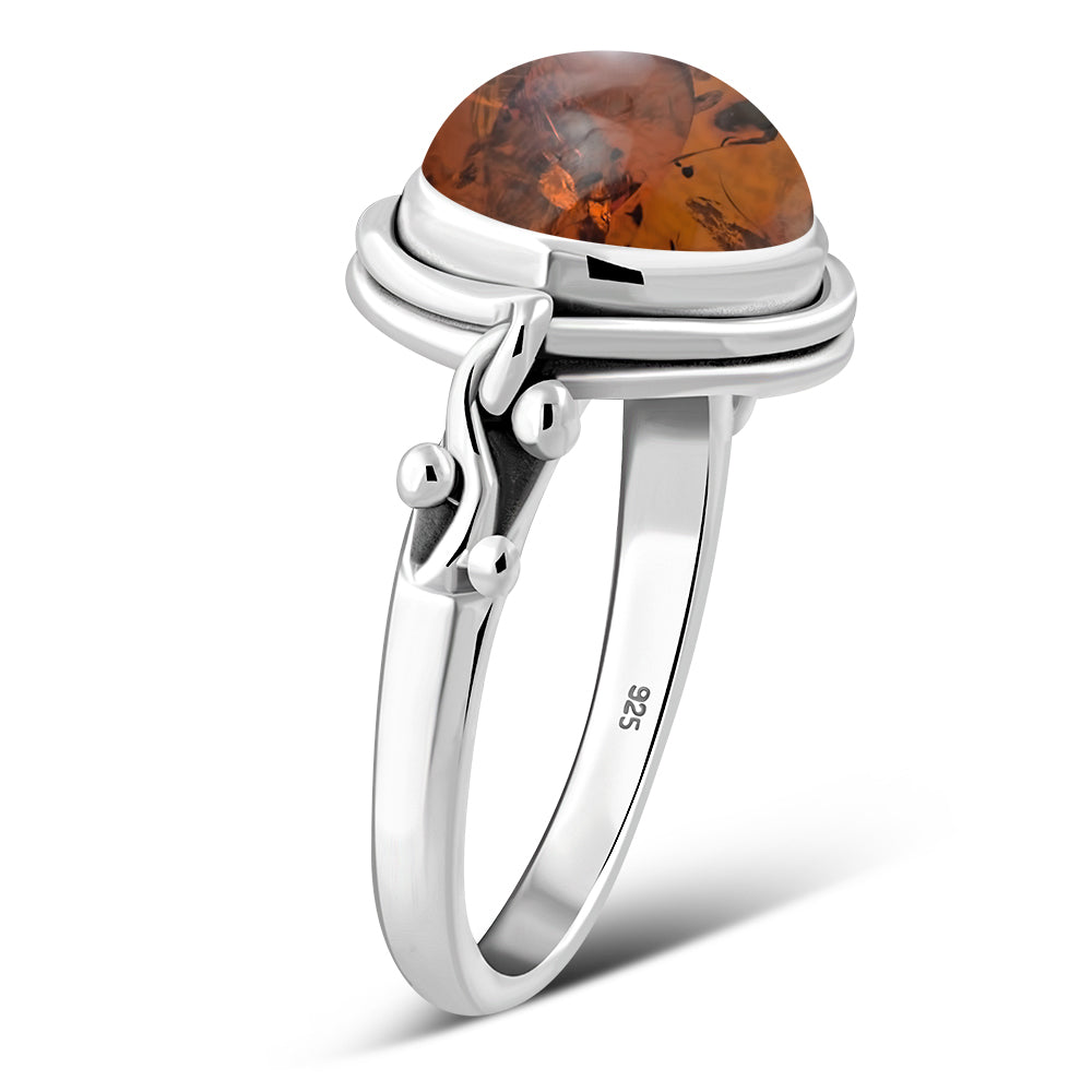 Baltic Amber, Sterling Silver Ring