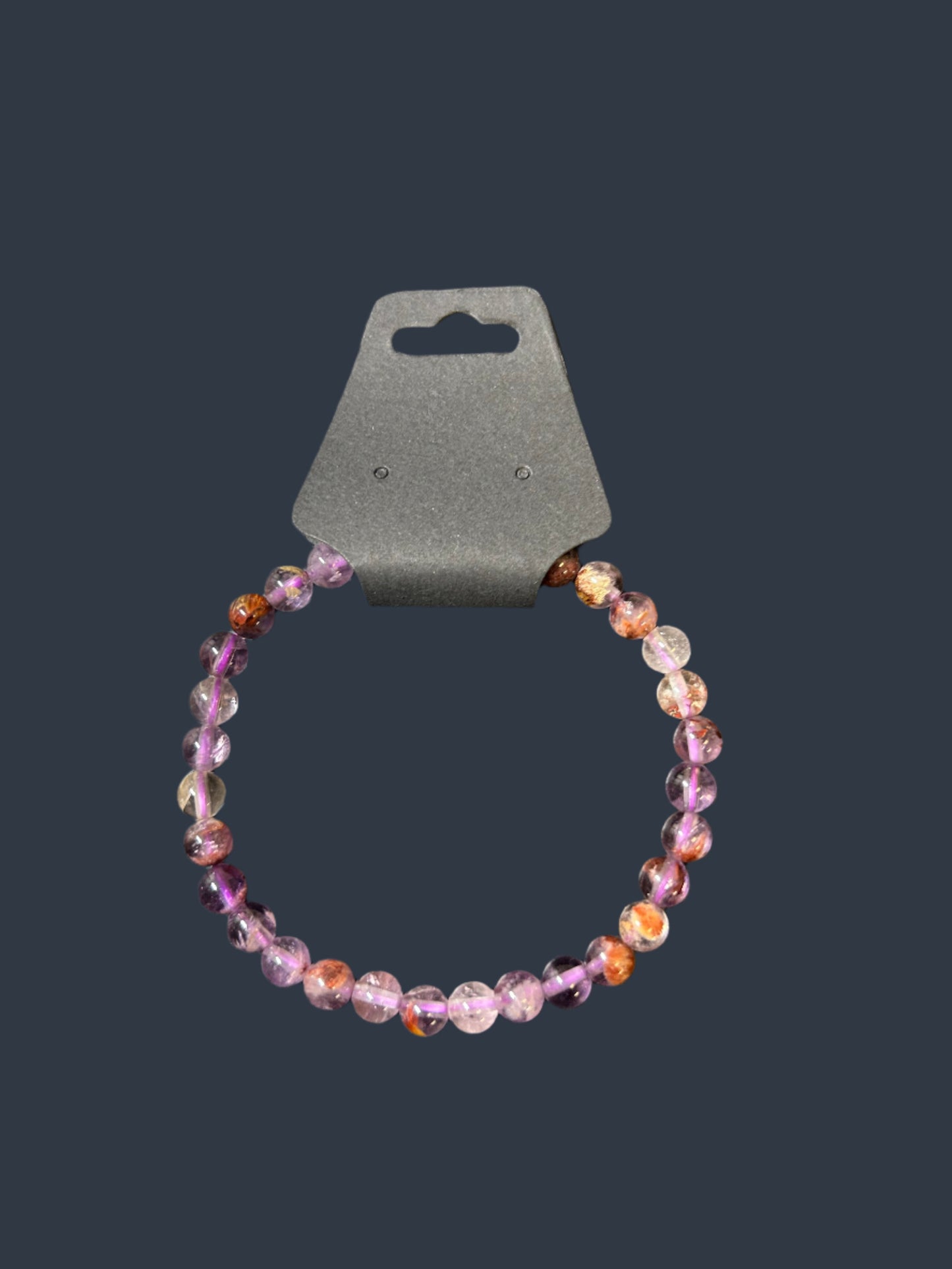 Amethyst Garden Quartz Stone Bracelet-4mm Beads