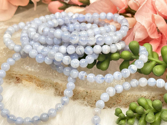 Blue Lace Agate Stone Bracelet 6mm