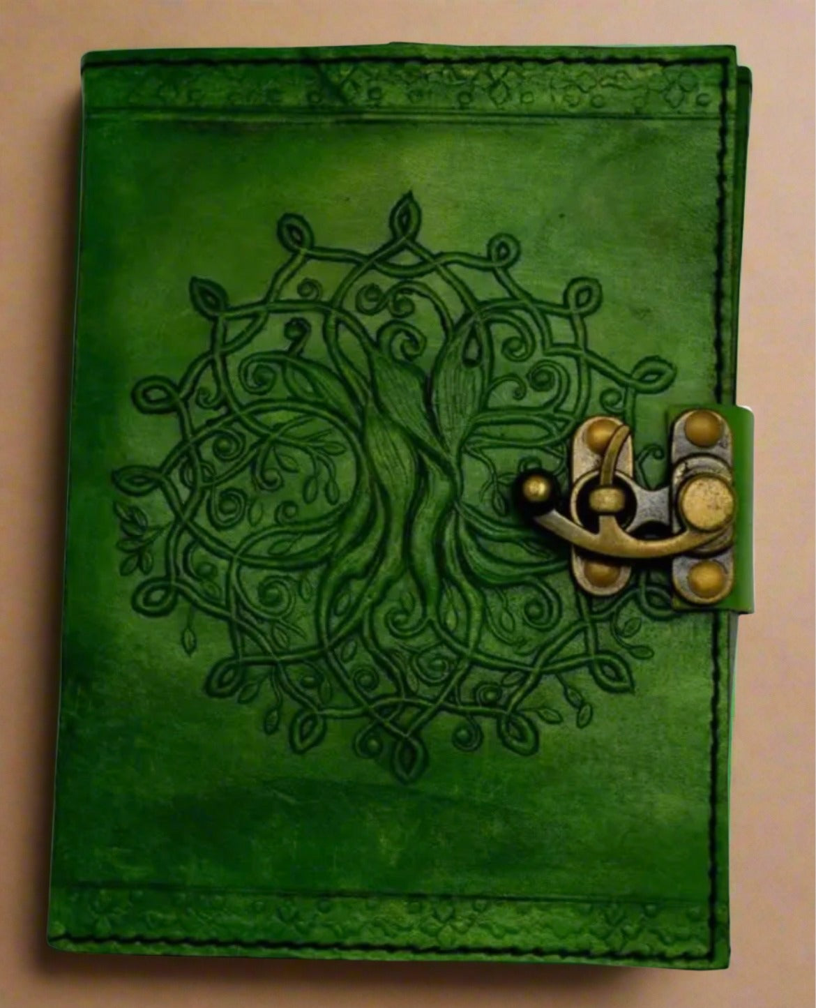 Celtic Green Leather Journal