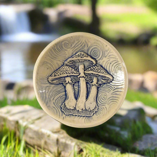 Pottery Dish Bowl-Mushroom