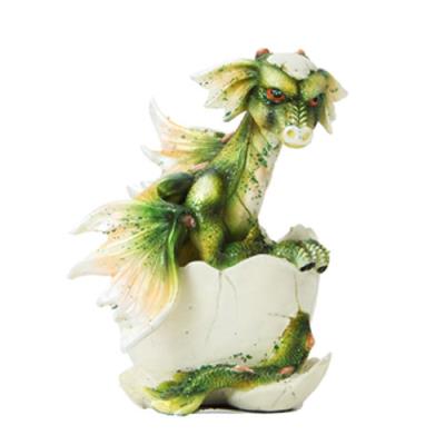 Green/Yellow Baby Dragon Hatchling Statue