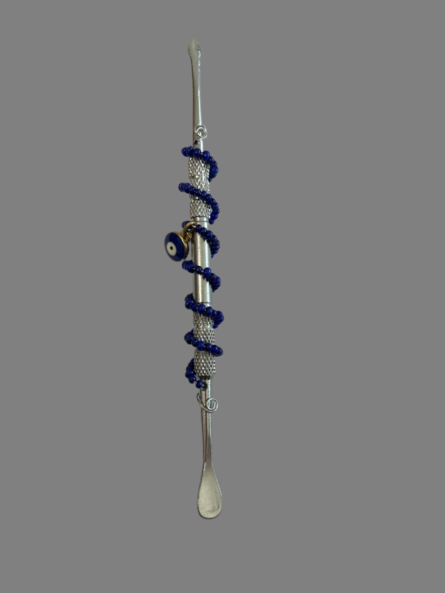 Hand Beaded Silver Dabber-Evil Eye Accent Bead