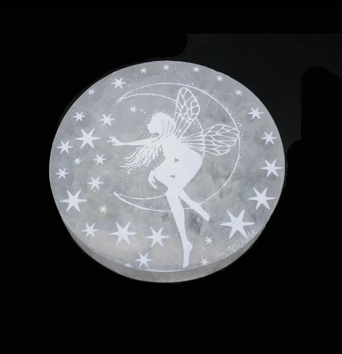 Selenite Fairy Stone Carvings Plate