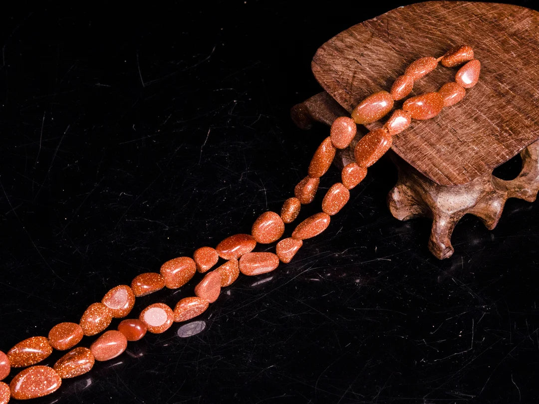 Gold Sandstone Stone Choker Necklace