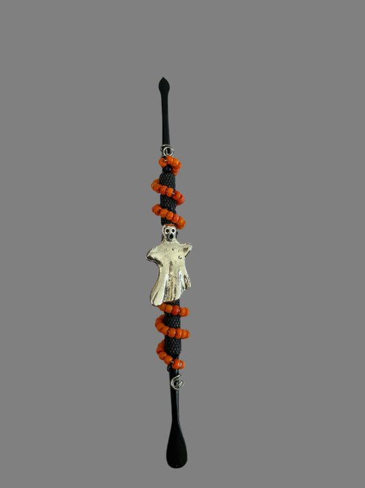 Hand Beaded Black Dabber-With Ghost Accent Bead