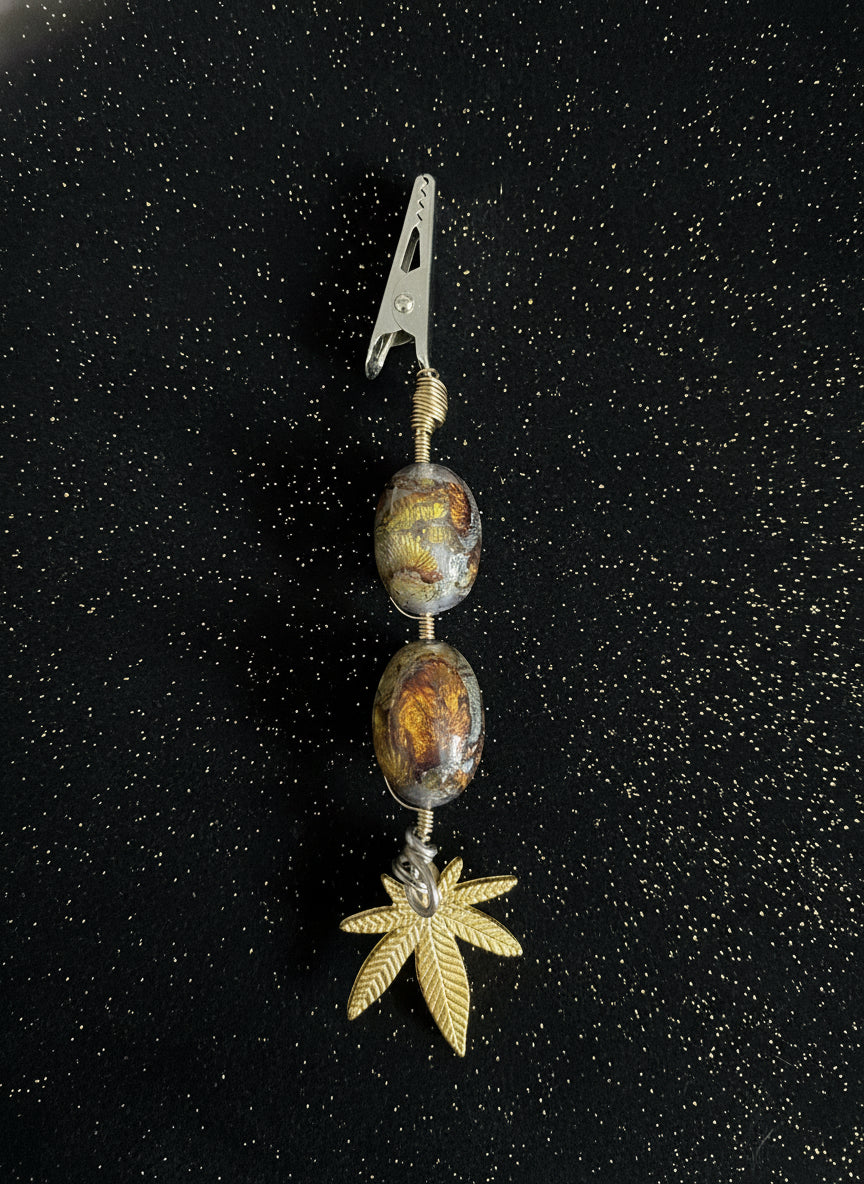 Green Gold Flake Smoking Clip