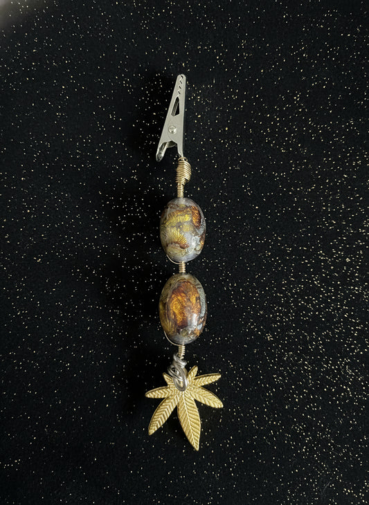 Green Gold Flake Smoking Clip