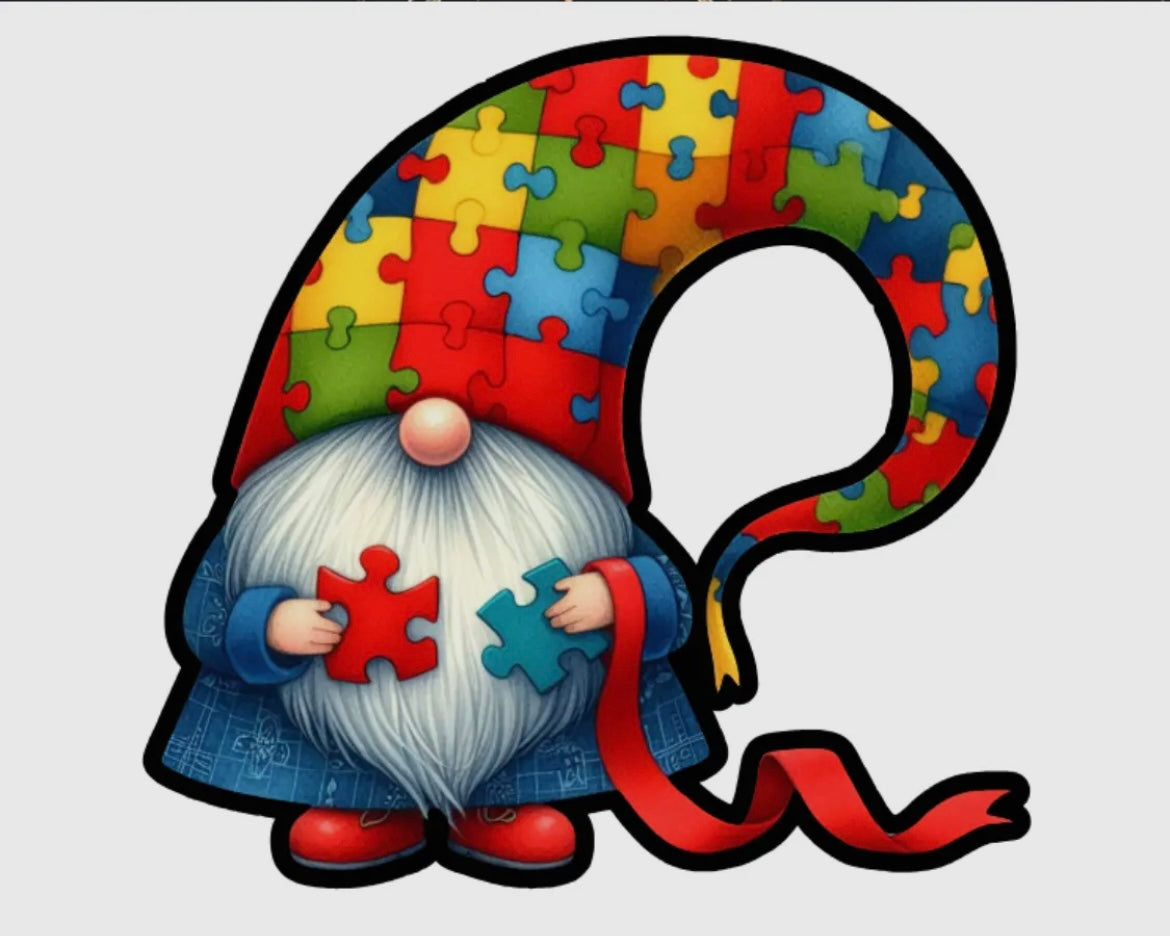 Autism Gnome Vinyl Sticker