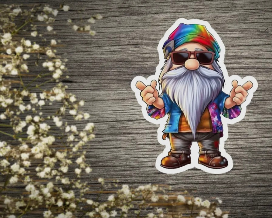 Hippie Gnome Vinyl Sticker