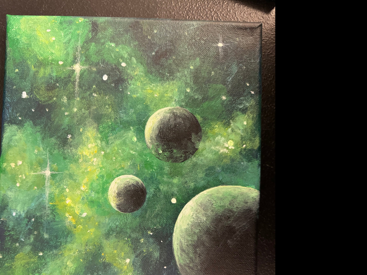 Unframed Three Planet Painting