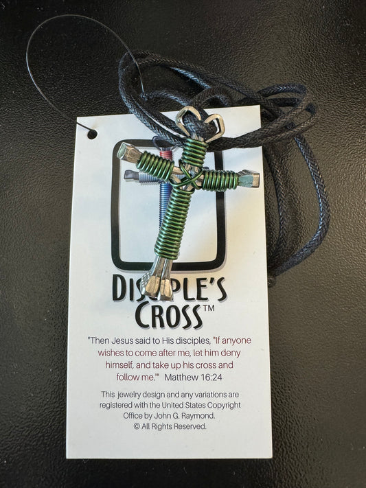 Disciple's Cross, Forest Green Necklace