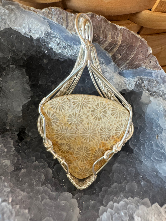 Fossilized Coral Pendant