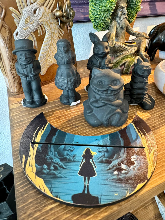 Alice In Wonderland, Black Obsidian Figurines