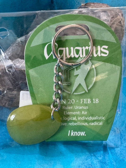 Aquarius, New Jade Keychain