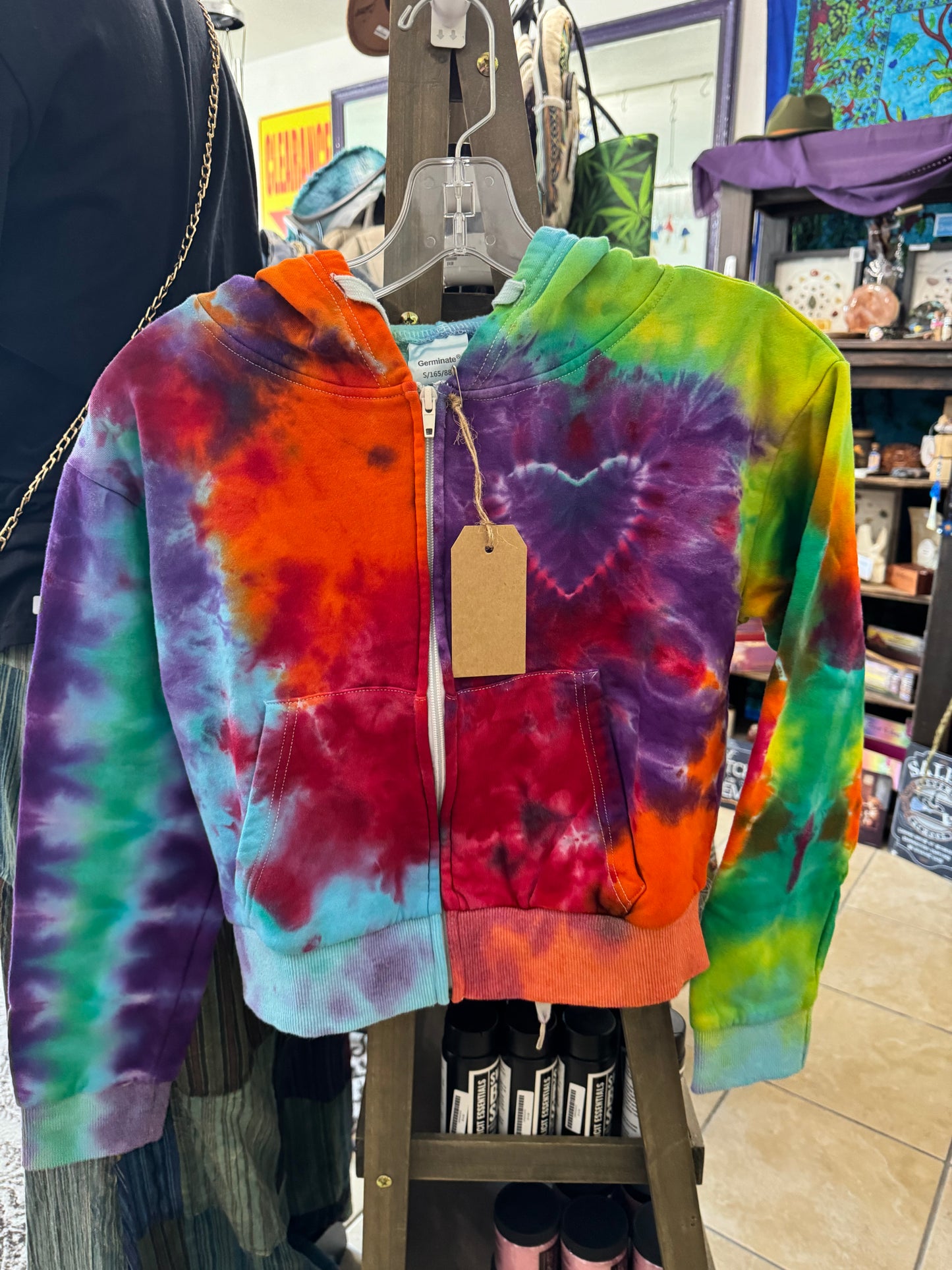 Juniors-Size Small Tie Dyed Zip Hoodie