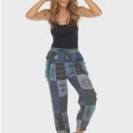 Cotton Multi-Patch Blue Sky Yoga Pants