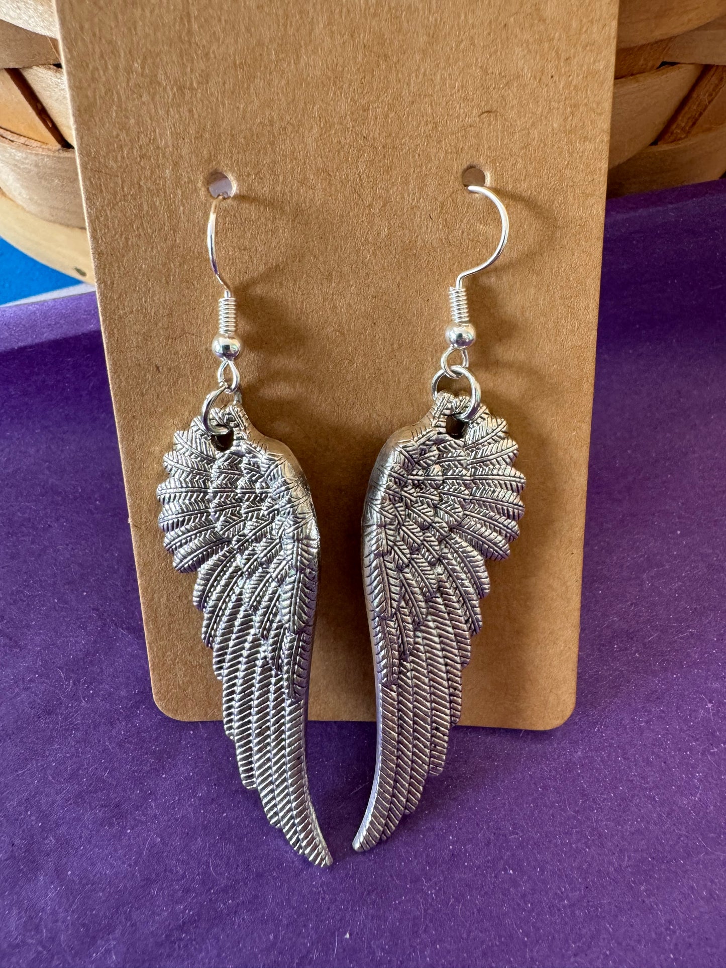 Silver Angel Wing Earrings