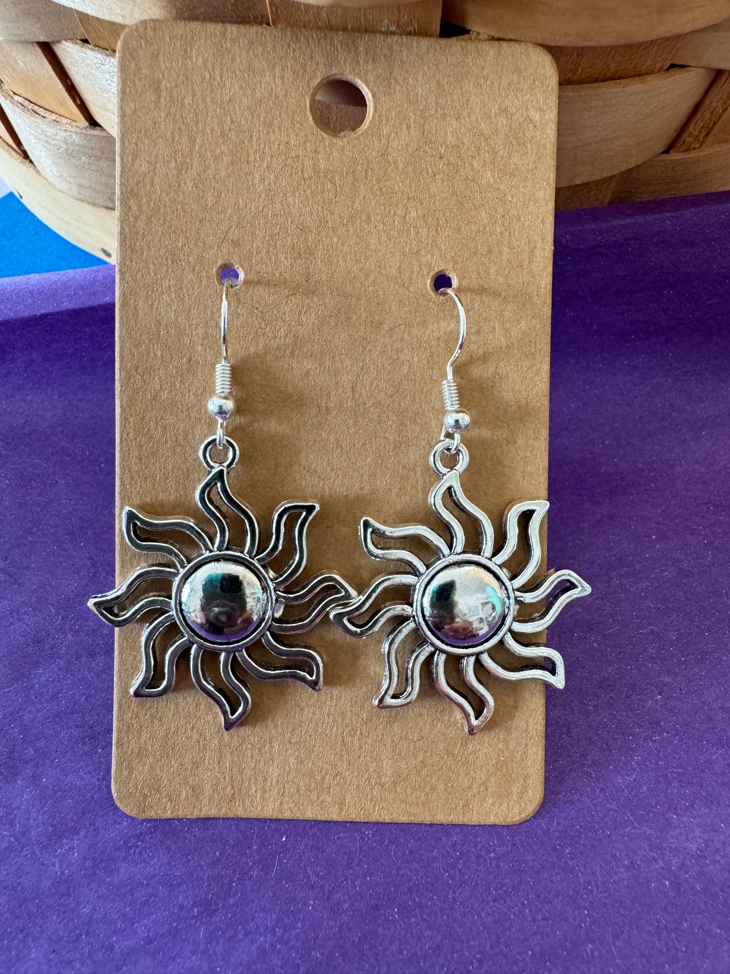 Silver Sun Earrings