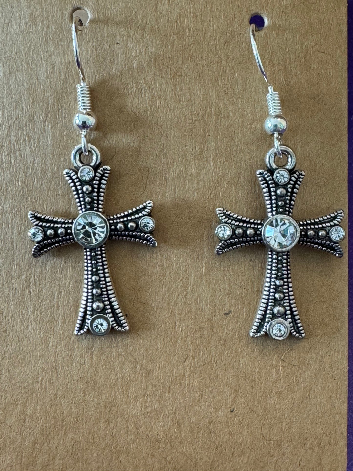 Silver Cross Earrings