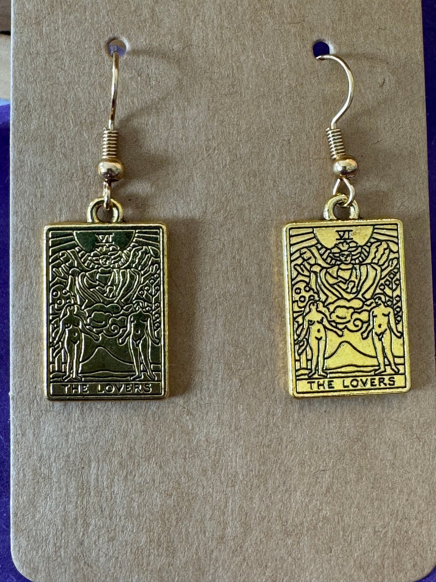 Gold Tarot Card Earrings