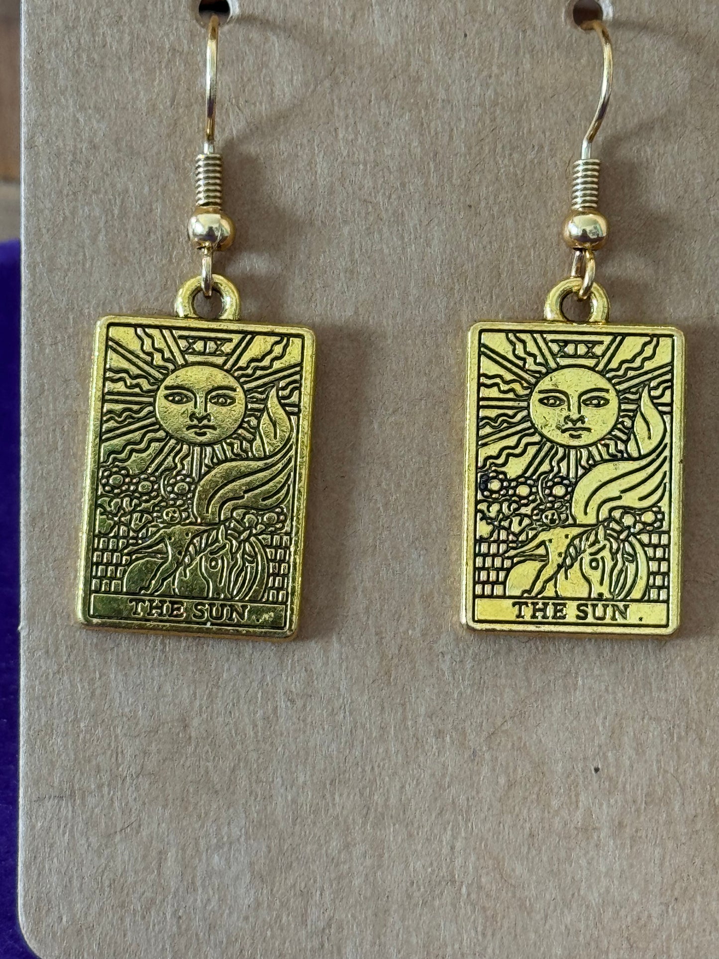 Gold Tarot Card Earrings