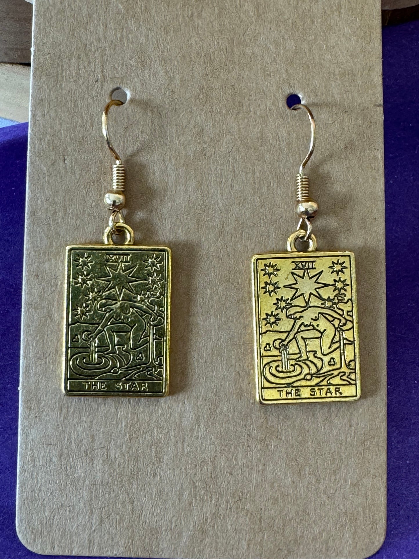 Gold Tarot Card Earrings