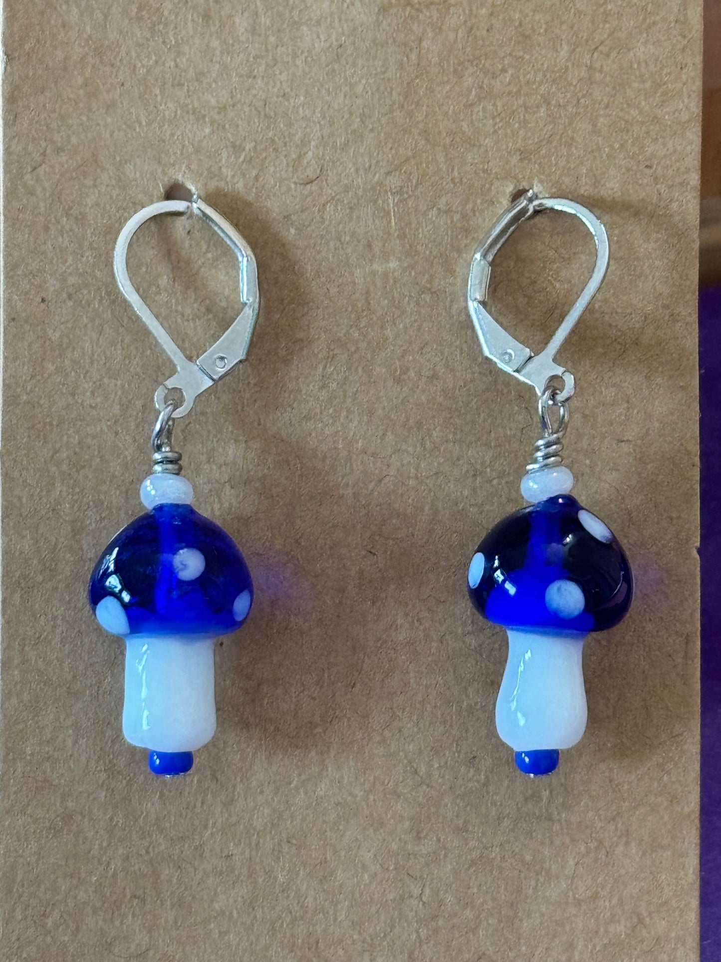 Navy Blue Mushie Earrings