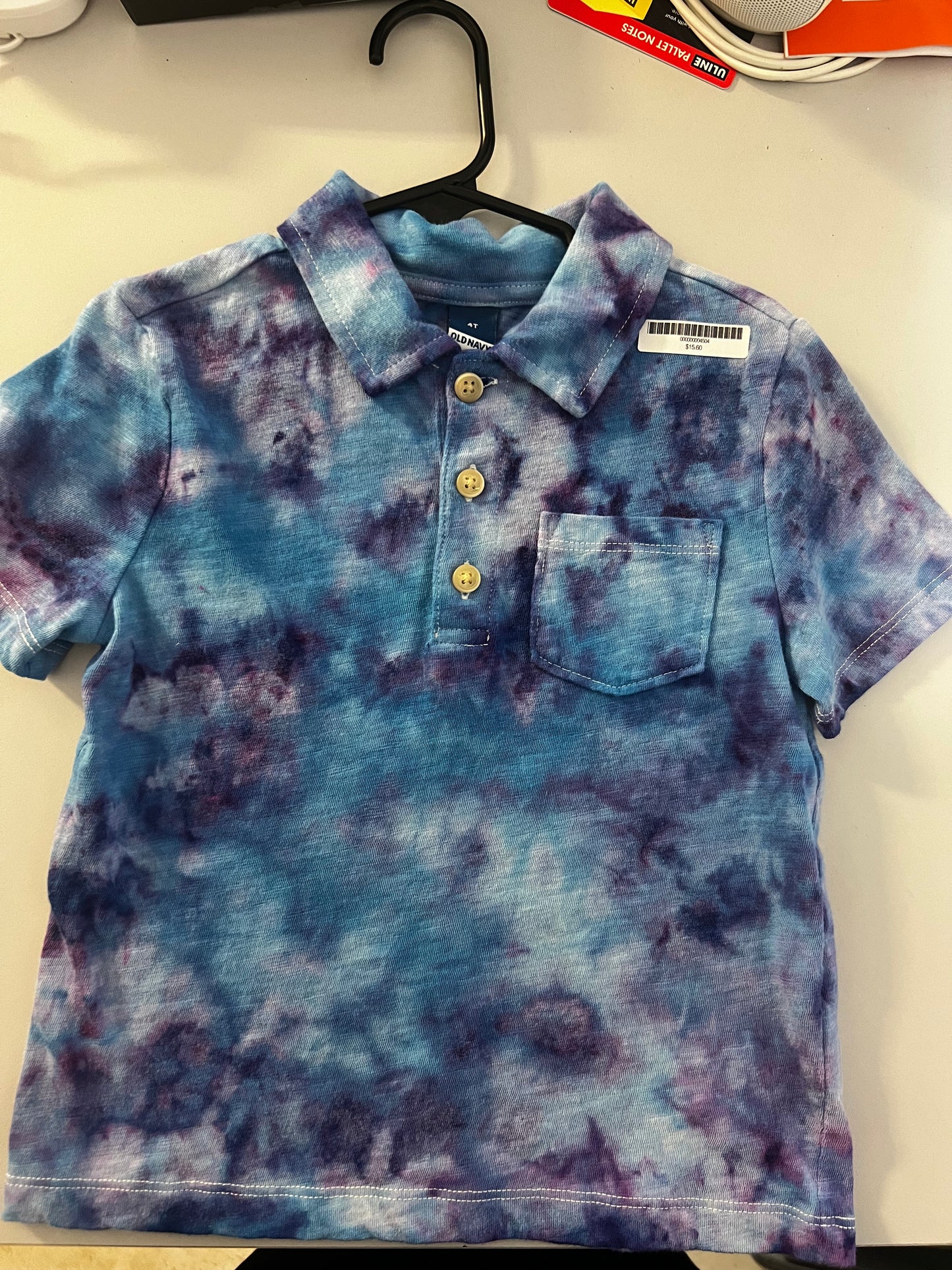 Blue and Purple Short Sleeve Polo Shirt (4T)