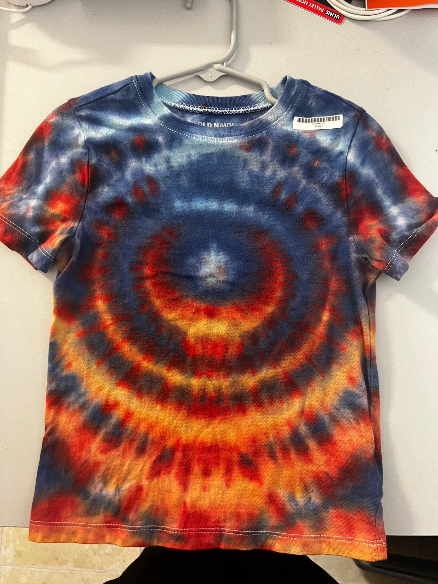 Blue, Orange, and Red Tie Dye T-Shirt (5T)