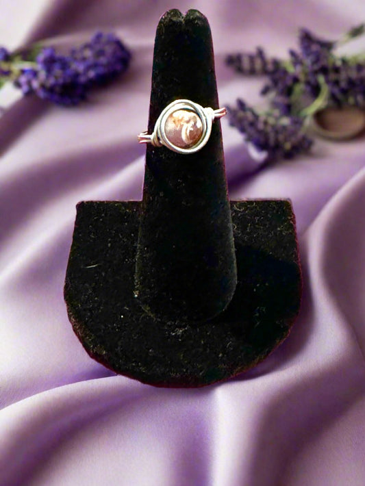 Hand Wrapped Chevron Amethyst Ring