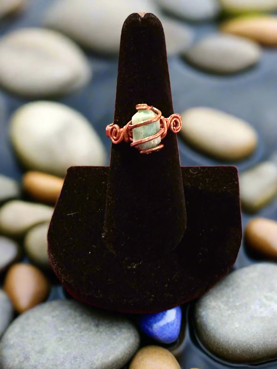 Copper Larimar Ring