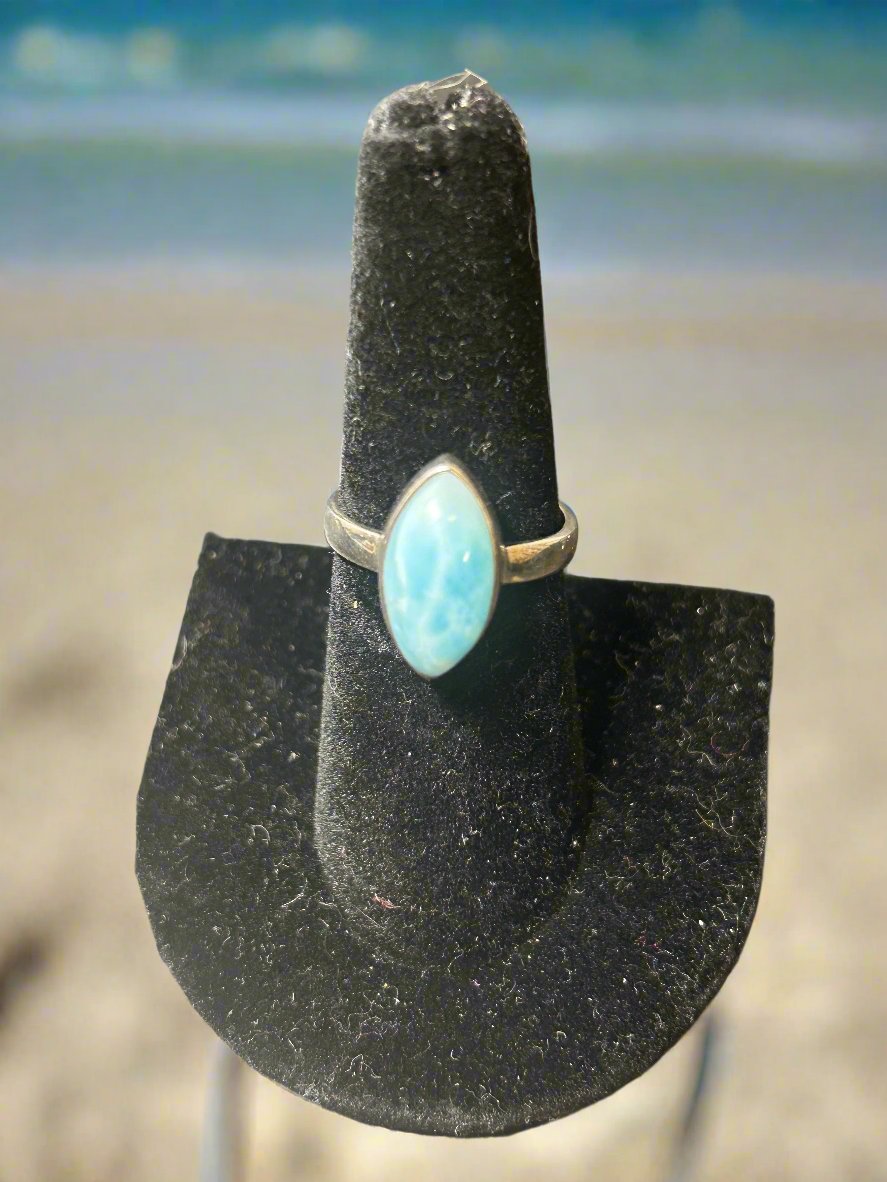 Larimar, Sterling Silver Ring, Size 7 #2